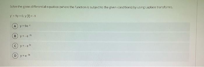 Solved Question 1 10 Points Solve the given differential | Chegg.com