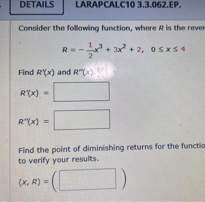 Solved Consider the following function, where R is the | Chegg.com