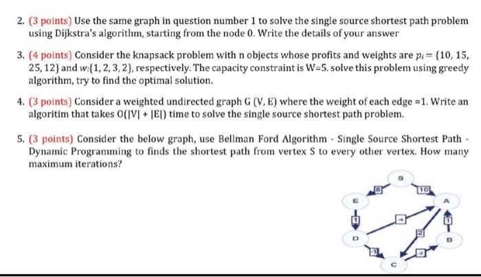 1. (5 points) Find a minimum spanning tree for the | Chegg.com