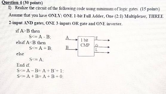 Question 4 ( 30 points) I) Realize the circuit of the | Chegg.com