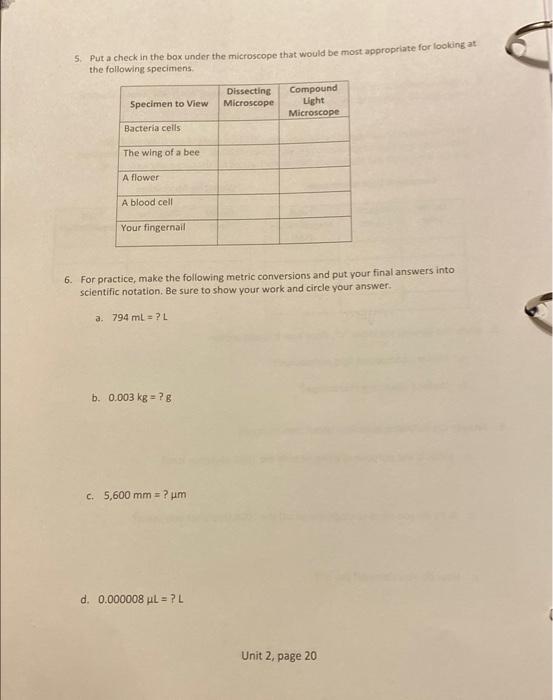 Solved Name: POST-LAB QUESTIONS 1. If the magnification of | Chegg.com