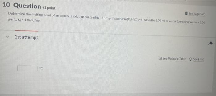 Solved 10 Question (1 point) See page 570 Determine the | Chegg.com