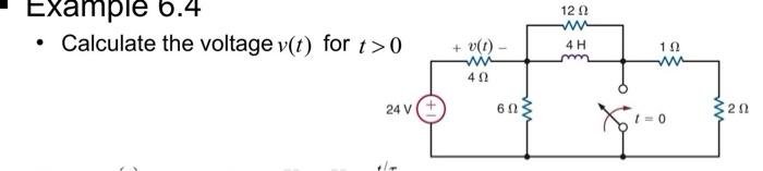 Solved - Calculate the voltage v(t) for t : | Chegg.com