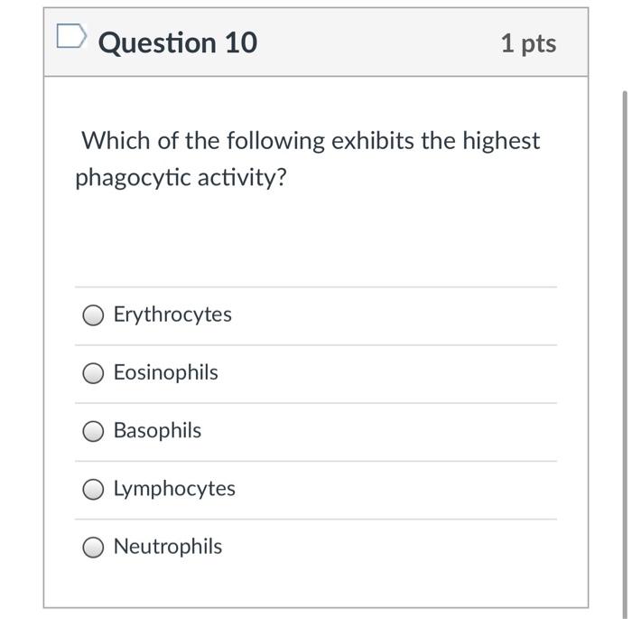 Solved Question 10 1 Pts Which Of The Following Exhibits The | Chegg.com