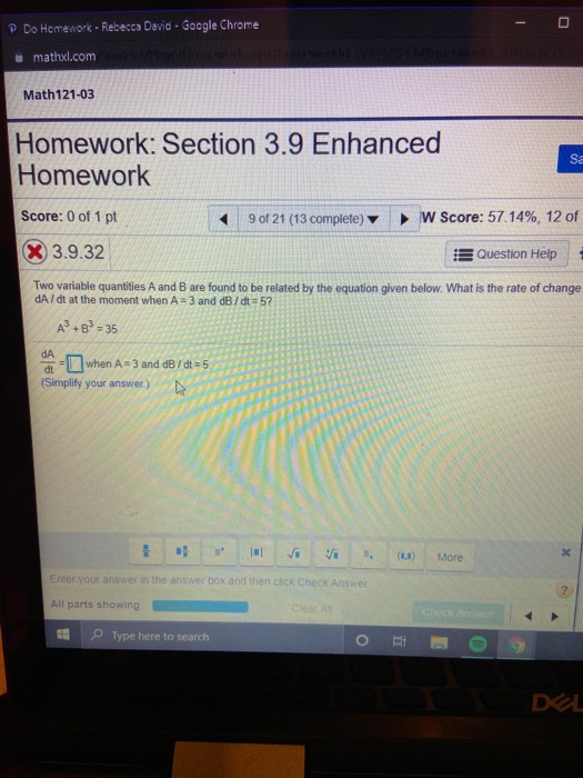 Solved P Do Homework - Rebecca David - Google Chrome | Chegg.com