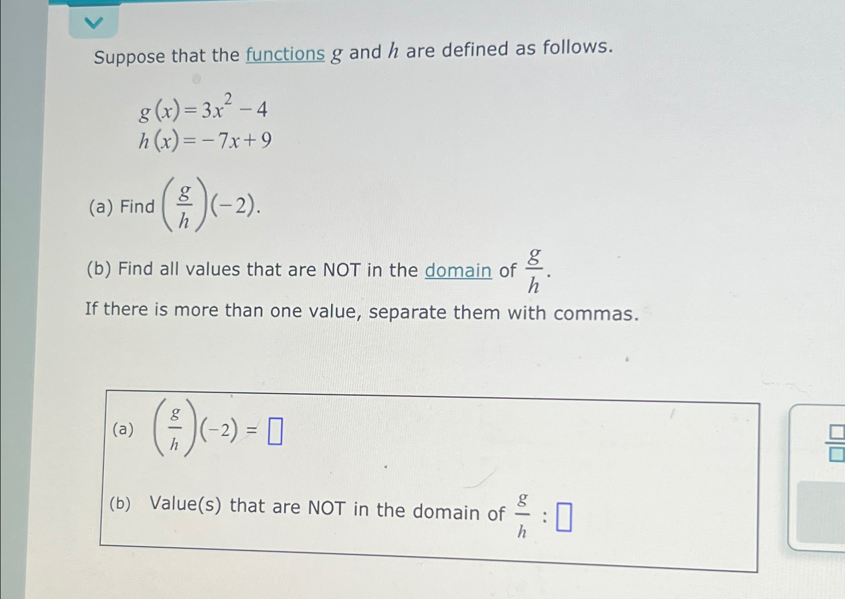 Solved Suppose That The Functions G ﻿and H ﻿are Defined As