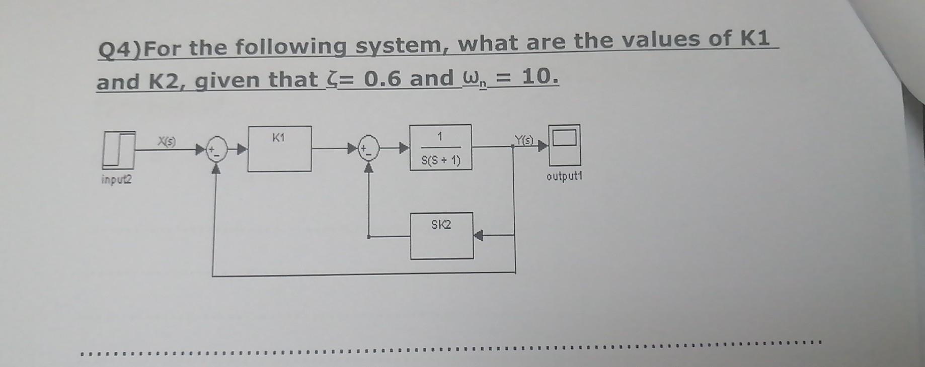 Q4 For The Following System What Are The Values Of Chegg Com