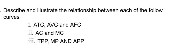 Solved Describe And Illustrate The Relationship Between Each 7468