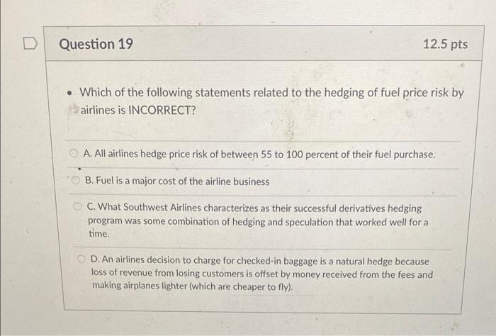 Solved D Question 19 12.5 pts • Which of the following | Chegg.com