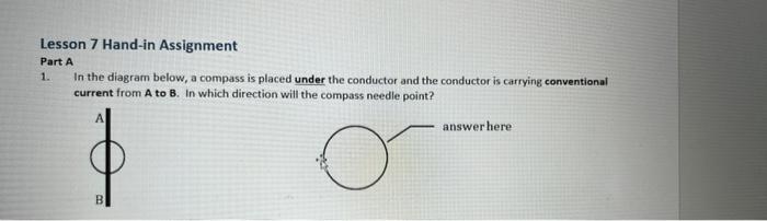 Solved Lesson 7 Hand-in Assignment Part A 1. In the diagram | Chegg.com