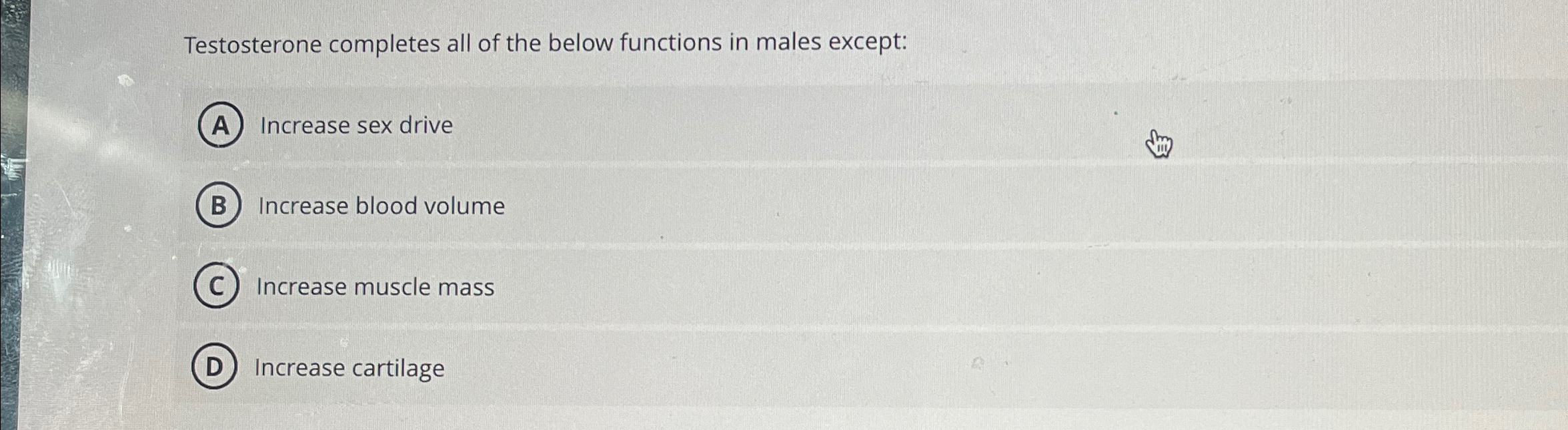 Solved Testosterone completes all of the below functions in | Chegg.com