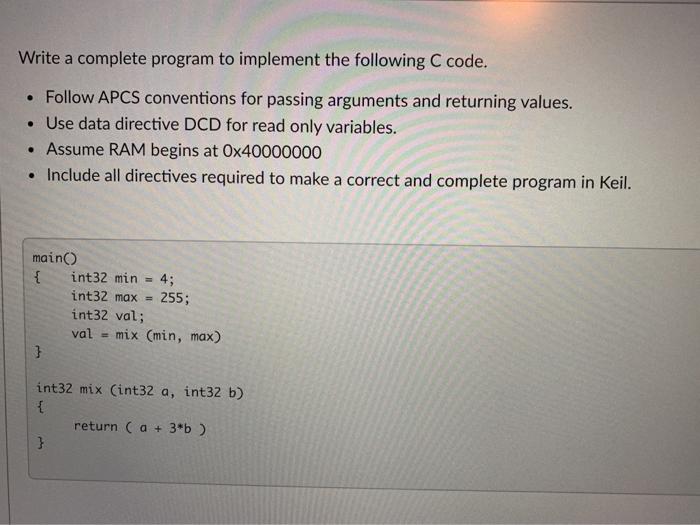 Solved I am trying to write an assembly arm-7 program that | Chegg.com