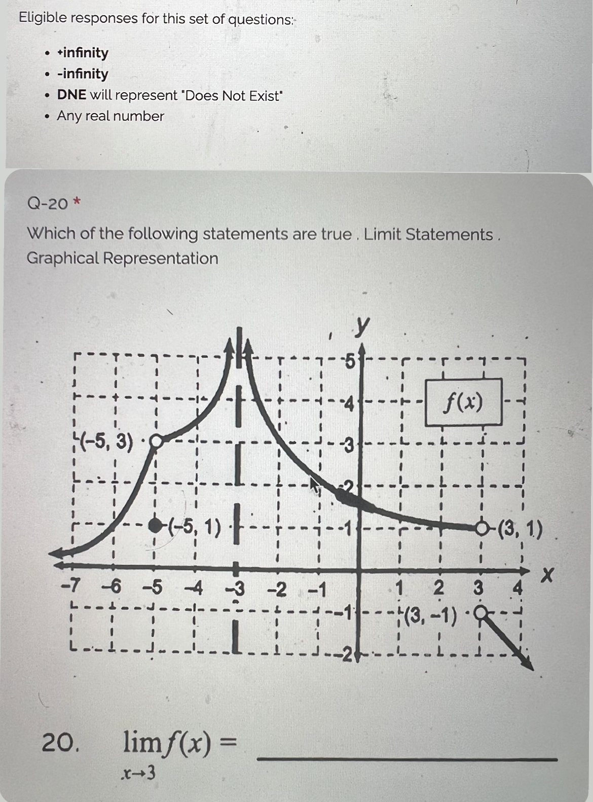 Solved Eligible responses for this set of | Chegg.com