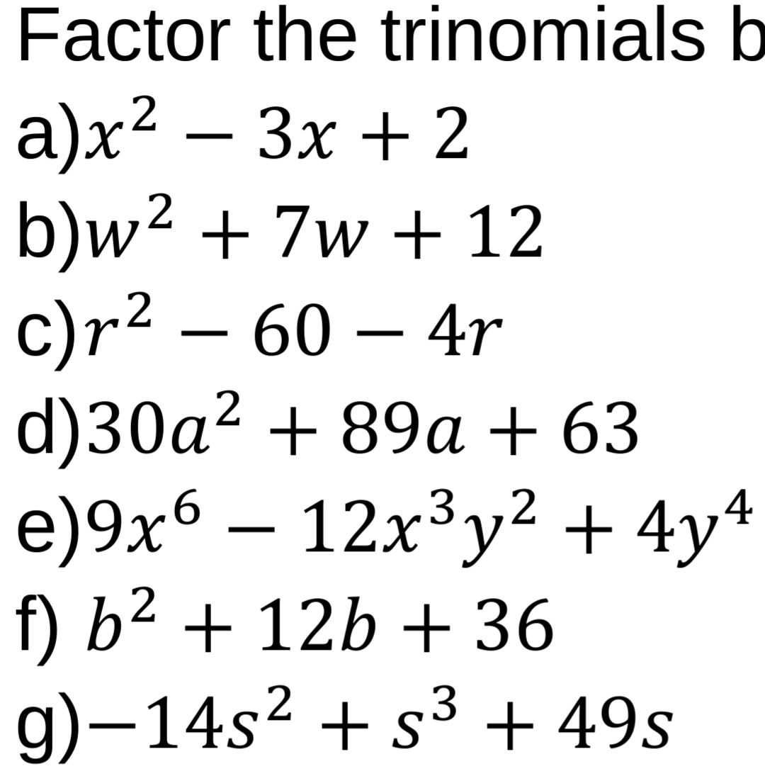 Solved Factor the | Chegg.com