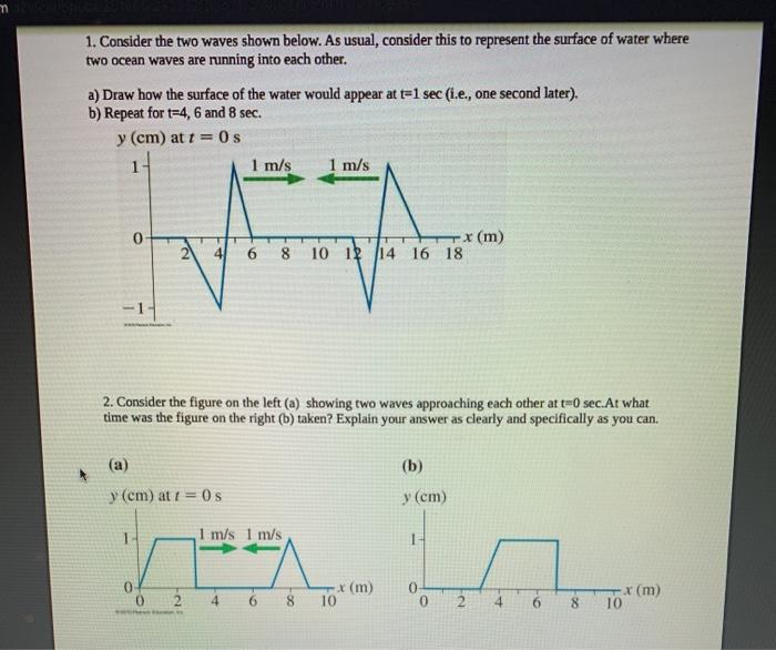 Solved 1. Consider The Two Waves Shown Below. As Usual, | Chegg.com