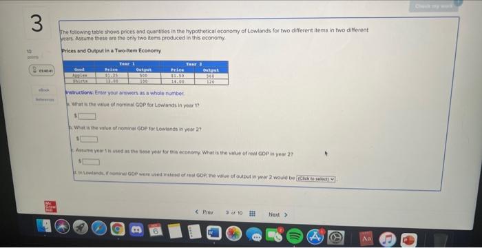 Solved He Following Table Shows Prices And Quantites In The | Chegg.com