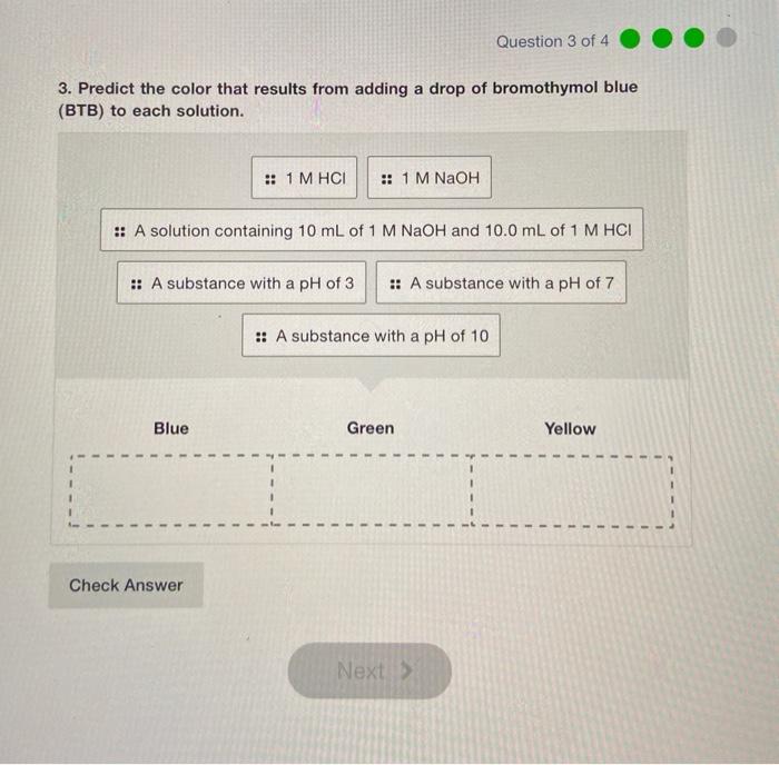 Solved Question 3 of 4 3. Predict the color that results Chegg