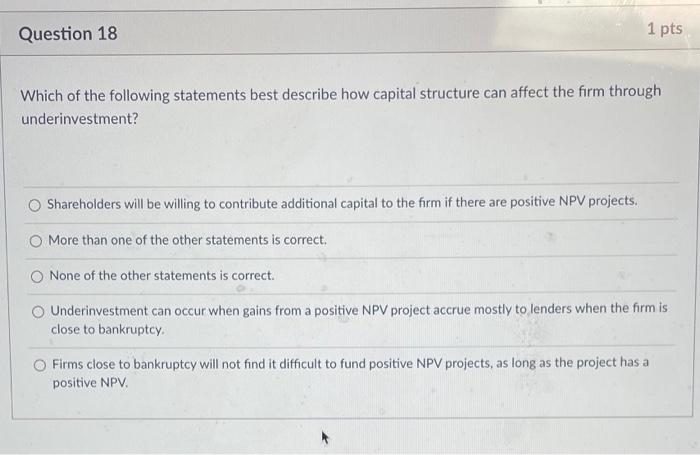 Solved Question 20 1 pts Which of the following statements | Chegg.com