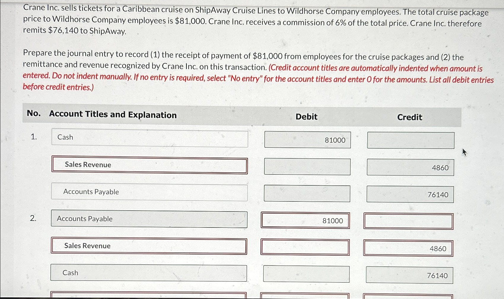 Solved crane inc sells tickets for a caribbean cruise on chegg