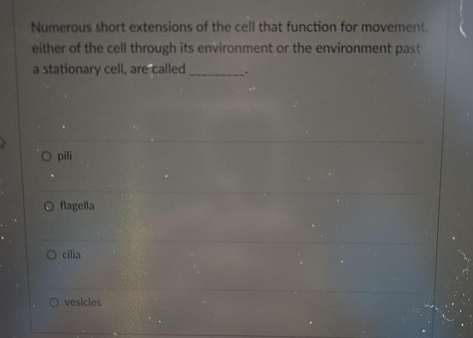 Solved Numerous short extensions of the cell that function | Chegg.com
