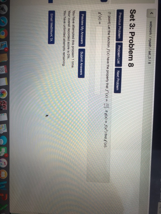 Solved webwork / nyaah / set 3/8 Set 3: Problem 8 Previous | Chegg.com