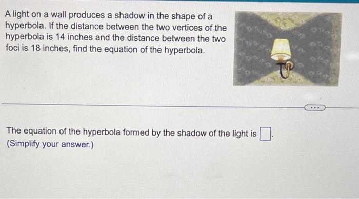 Solved A light on a wall produces a shadow in the shape of a | Chegg.com