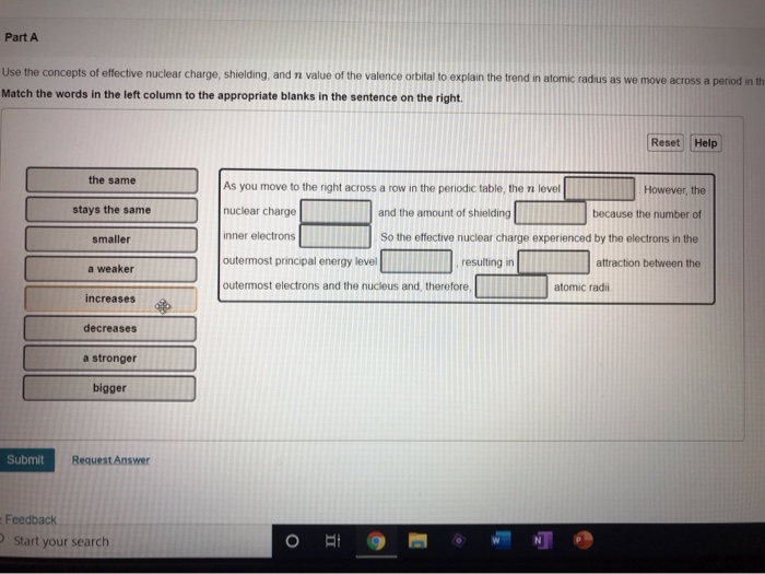 Solved Part A Use the concepts of effective nuclear charge