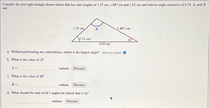 Solved Consider the non-right triangle shown below that has | Chegg.com