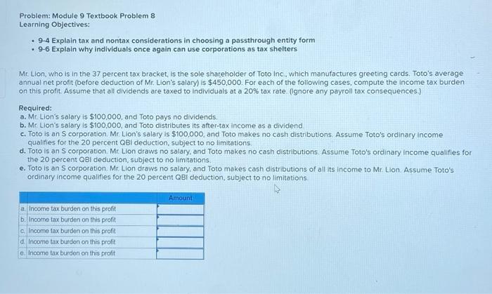 Solved Problem: Module 9 Textbook Problem 8 Learning | Chegg.com