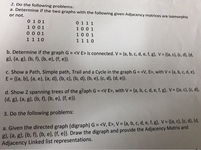 2 Do The Following Problems A Determine If The Two Chegg Com