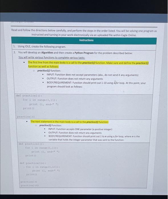 Solved Read And Follow The Directions Below Carefully, And | Chegg.com