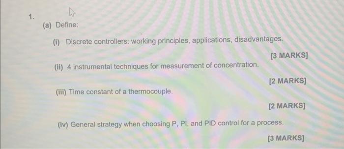Solved (a) Define: (i) Discrete controllers: working | Chegg.com