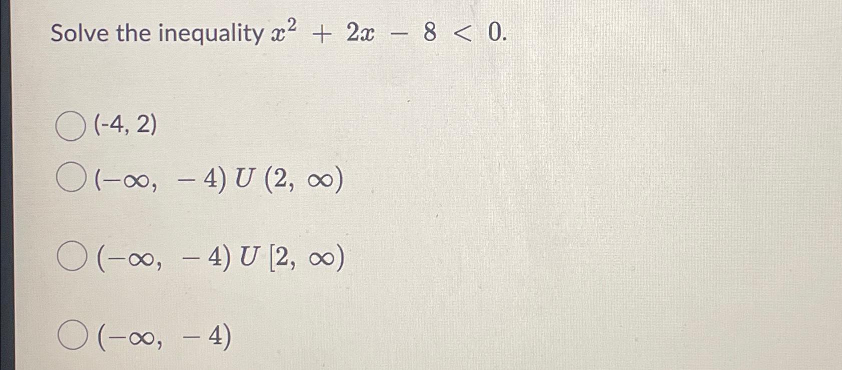 Solved Solve the inequality | Chegg.com