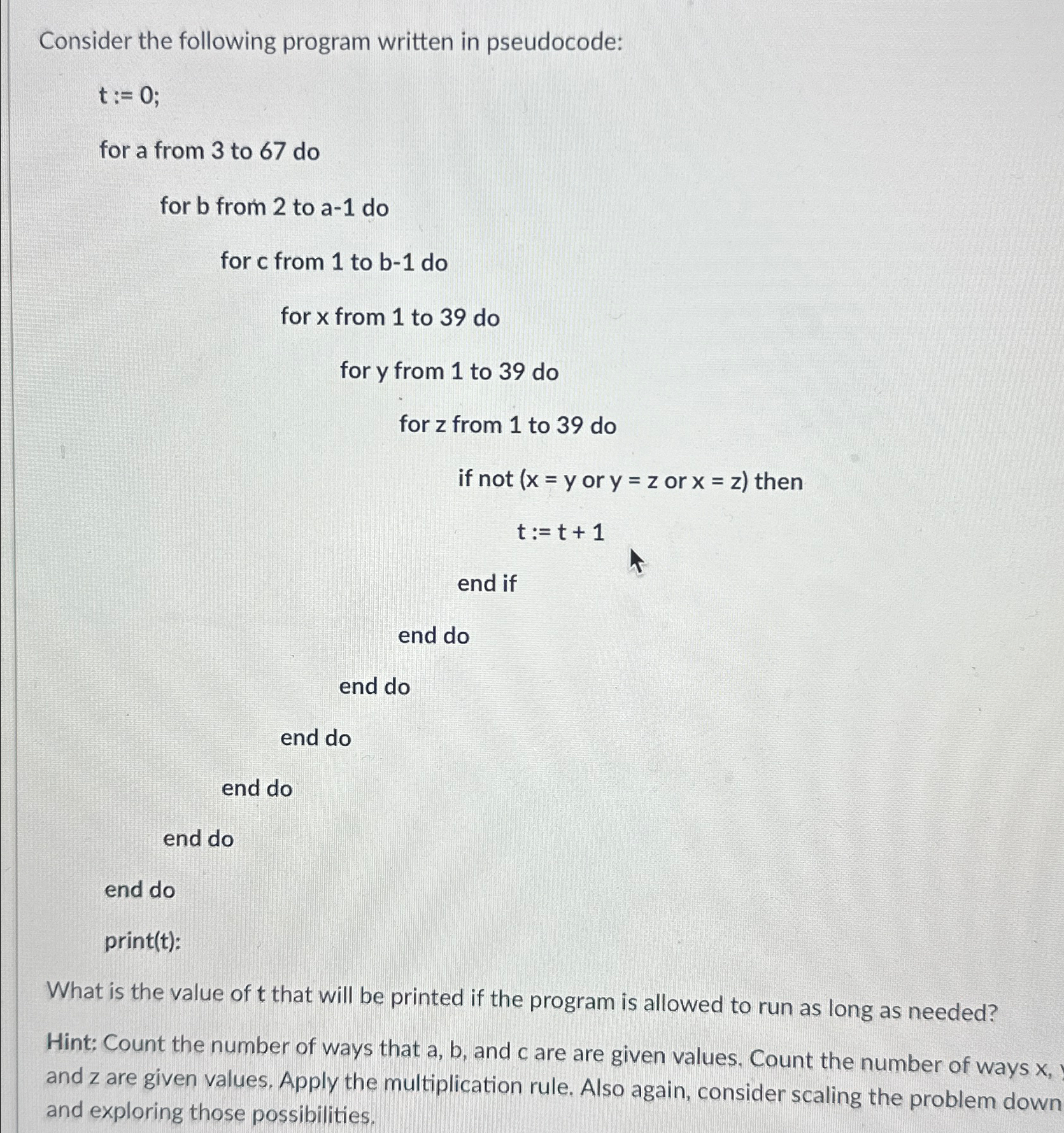 Solved Consider the following program written in | Chegg.com
