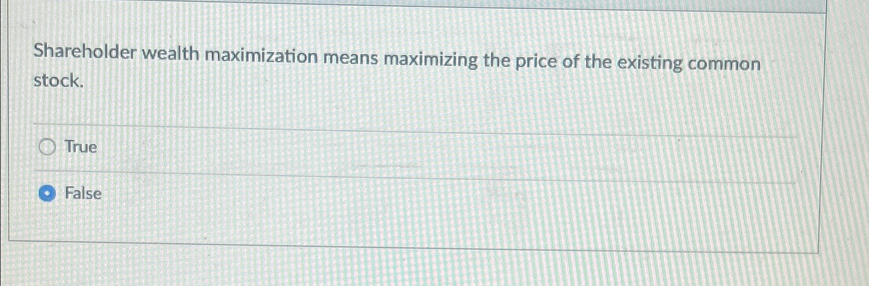 Solved Shareholder wealth maximization means maximizing the | Chegg.com