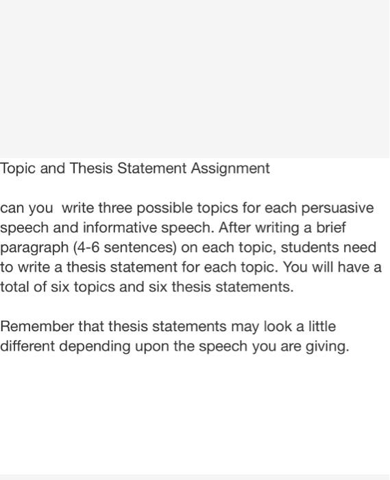thesis statement for persuasive speech