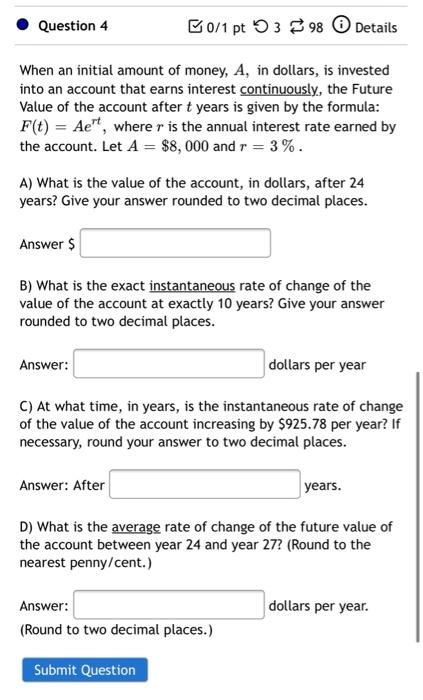 Solved Question 3 B0/1 pt 5398 Details Consider the function | Chegg.com