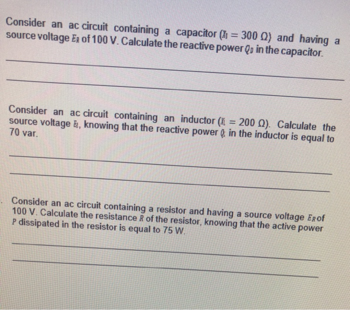Solved Consider an ac circuit containing a capacitor (I =