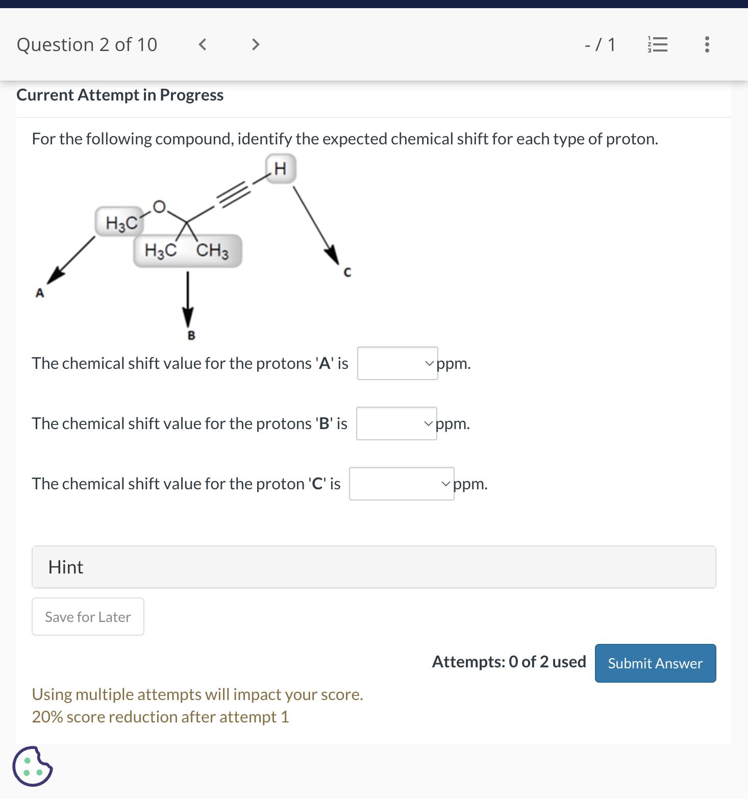 Current Attempt in ProgressFor the following | Chegg.com
