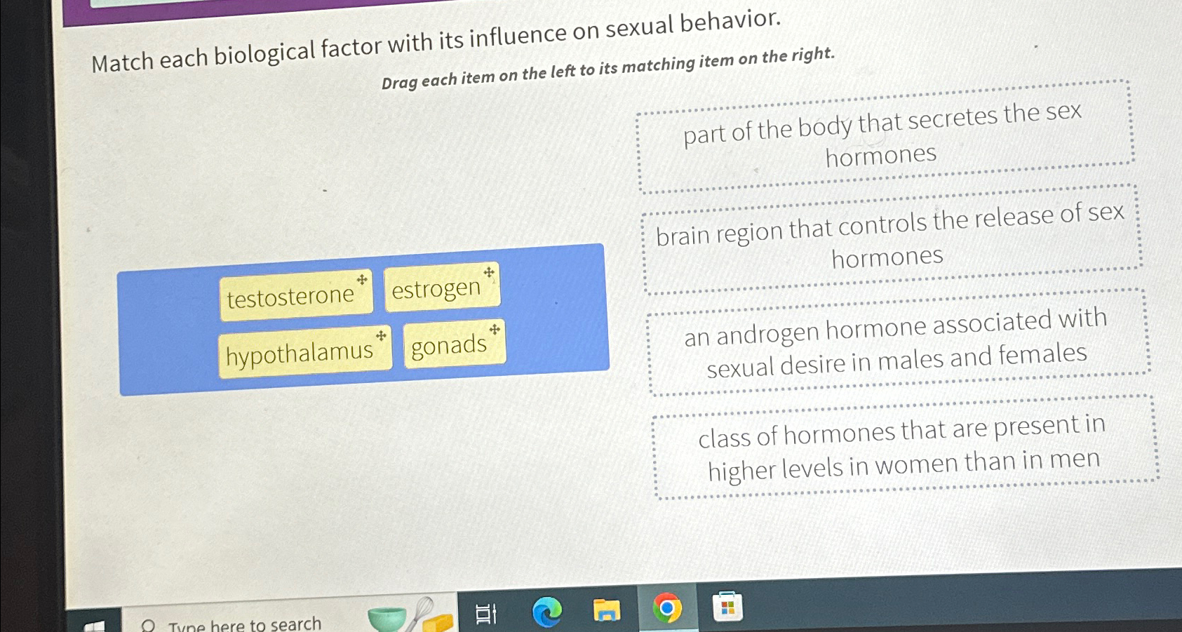 Solved Match each biological factor with its influence on | Chegg.com