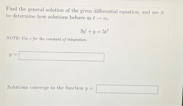 Solved Find the general solution of the given differential | Chegg.com