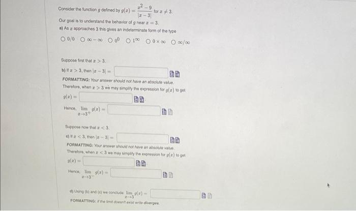 Solved Consider the function defined by g(x) = 22-9 9 for 3 | Chegg.com