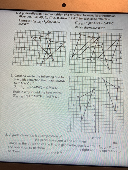 Solved 1. A Glide Reflection Is A Composition Of A | Chegg.com