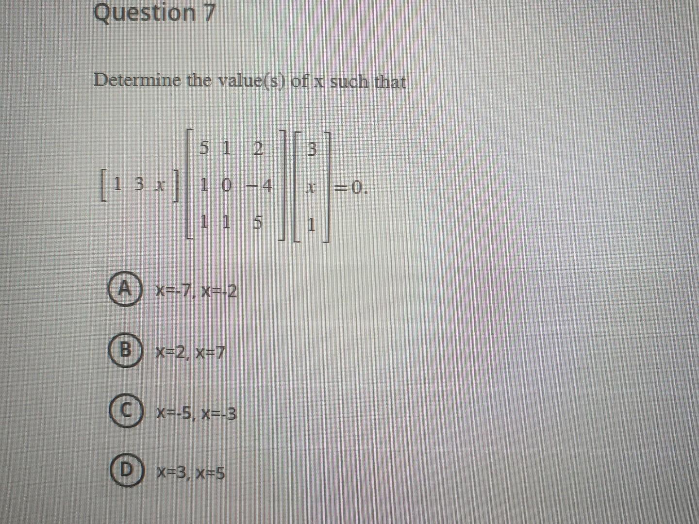 Solved Determine the value(s) of x such that | Chegg.com