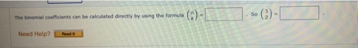 Solved So The binomial coefficients can be calculated | Chegg.com