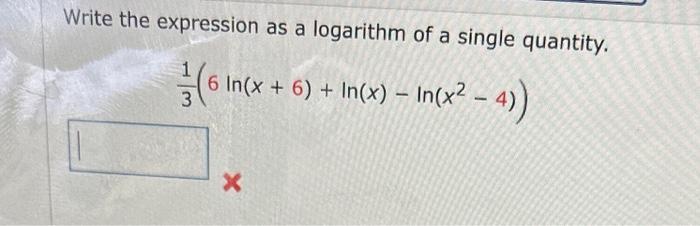 Solved Write the expression as a logarithm of a single | Chegg.com