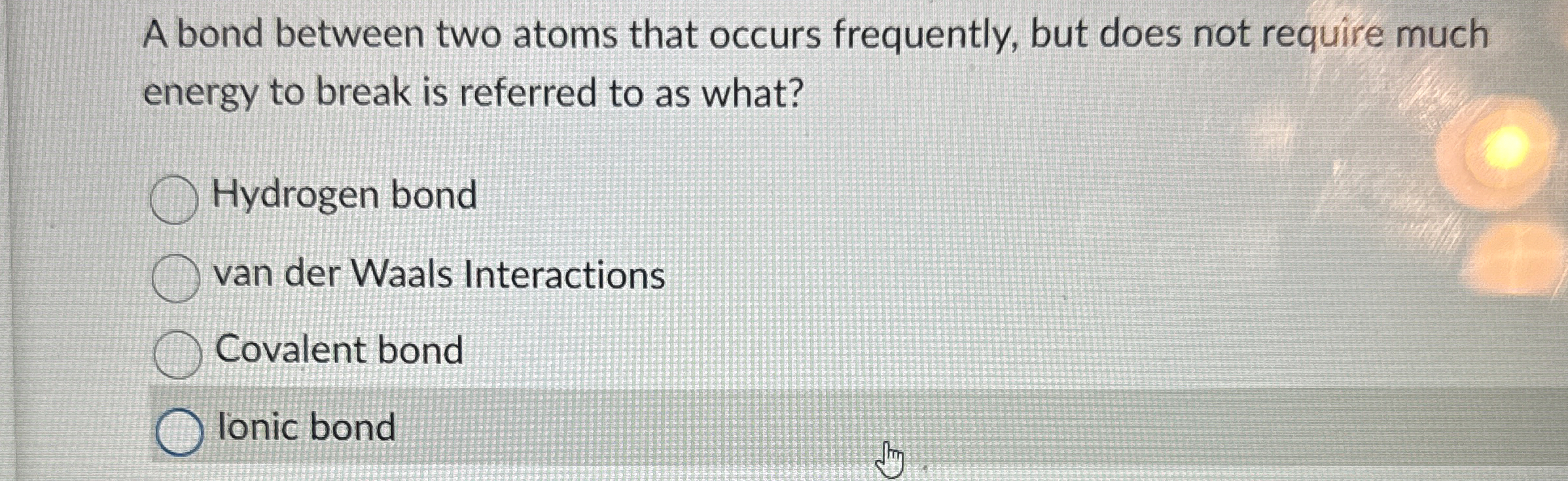 Solved A bond between two atoms that occurs frequently, but | Chegg.com