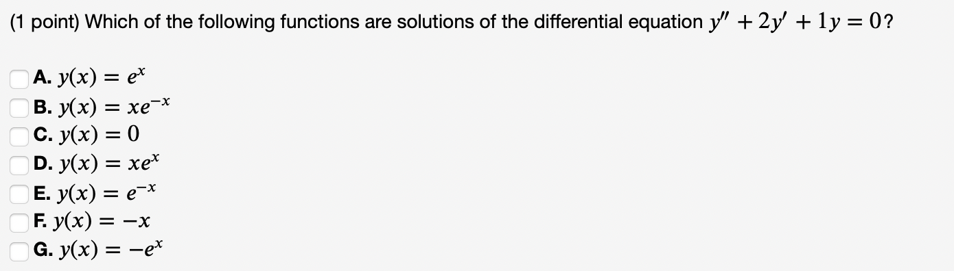 Solved 1 ﻿point ﻿which Of The Following Functions Are