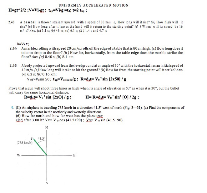 Solved UNIFORMLY ACCELERATED MOTION H=gt^2/2 ;V=Vi-gt; | Chegg.com