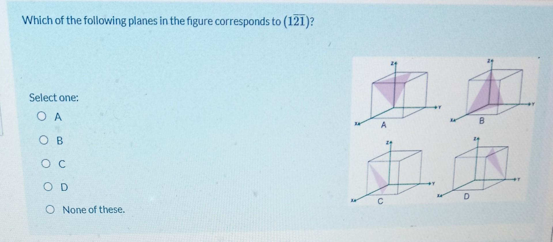 Solved Which of the following planes in the figure | Chegg.com